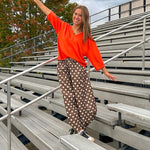 Soft, 3/4 sleeve V neck blouse.