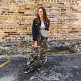 Olive Camo + Leo Mix Balloon Pant
