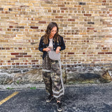 Olive Camo + Leo Mix Balloon Pant