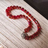 RUBY RED CUBE NECKLACE