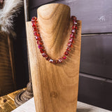 RUBY RED CUBE NECKLACE