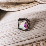 PRISM FASHION EARRING WITH STUDDED TRIM