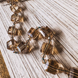BRONZE CUBE LAYERING NECKLACE