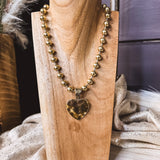 Hammered Heart Ball Chain Necklace