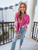 Orchid Star Patch Sleeve Mineral Wash Pullover