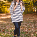Black & White Stripe Dolman Poncho