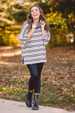 Black & White Stripe Dolman Poncho