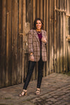Camel + Wine Checkered Blazer
