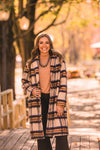 Cream Rust & Blue Plaid Jacket