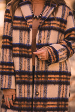 Cream Rust & Blue Plaid Jacket
