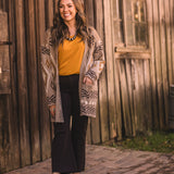 Open Trails Tan Diamond Cloud Cardigan