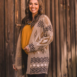 Open Trails Tan Diamond Cloud Cardigan