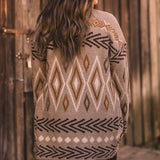 Open Trails Tan Diamond Cloud Cardigan