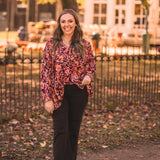 Mauve Watercolor Floral Dolman