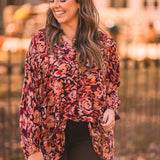 Mauve Watercolor Floral Dolman