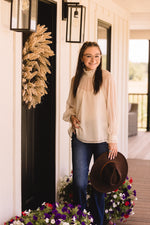Cream Sheer High Ruffle Neck Blouse