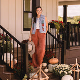 Camel Velvet Satin Wide Leg Pant