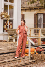Camel Velvet Satin Wide Leg Pant