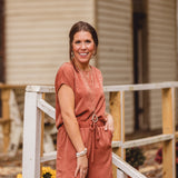 Rust Velvet Satin Top