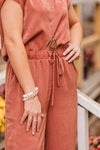 Camel Velvet Satin Wide Leg Pant