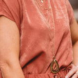 Rust Velvet Satin Top