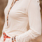 Cream Adorned L/S with Buttons