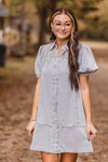 Light Denim Smock Yoke Dress