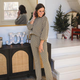 Black Multi Jacquard Knit Top