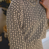 Black Multi Jacquard Knit Top