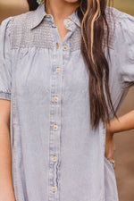 Light Denim Smock Yoke Dress