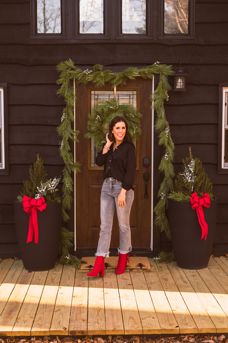 Westbound Red Suede Bootie