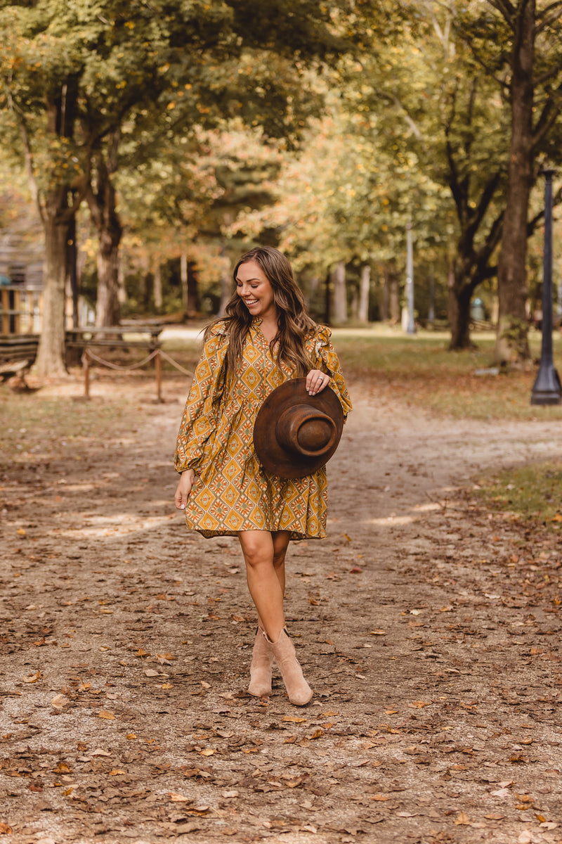 Mustard Geometric Multi Dress