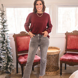 Merlot Button Back Sweater