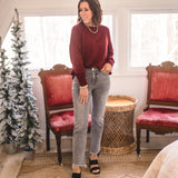 Merlot Button Back Sweater