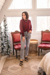 Merlot Button Back Sweater