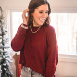 Merlot Button Back Sweater
