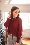 Merlot Button Back Sweater