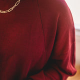 Merlot Button Back Sweater