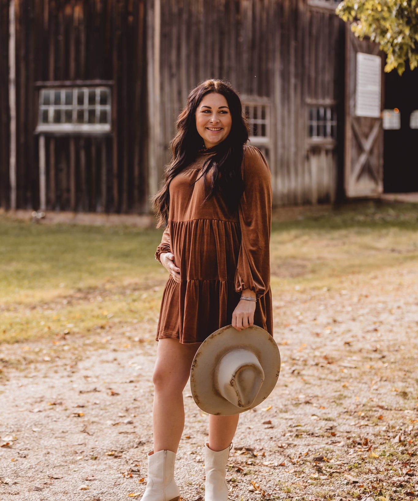 Brown Luxe Velvet Smock Tiered Dress The Red Raccoon Brown Luxe Velvet Smock Tiered Dress The Red Raccoon