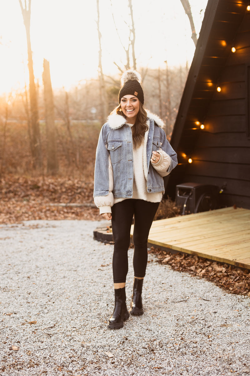 Black Pebble Wide Waistband Leggings
