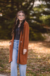 Rust Long Comfy Cardi