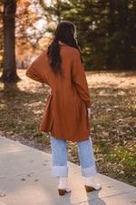 Rust Long Comfy Cardi