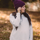 Wine Slouchy Pom Hat