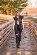 Green Camo Pom Hat with Leo Trim