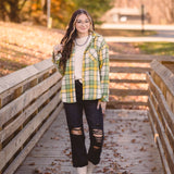 Green + Yellow Fuzzy Super Soft Shacket