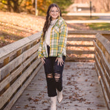 Green + Yellow Fuzzy Super Soft Shacket