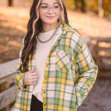 Green + Yellow Fuzzy Super Soft Shacket