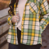 Green + Yellow Fuzzy Super Soft Shacket