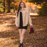 Cream Wide Corduroy Comfy Shacket