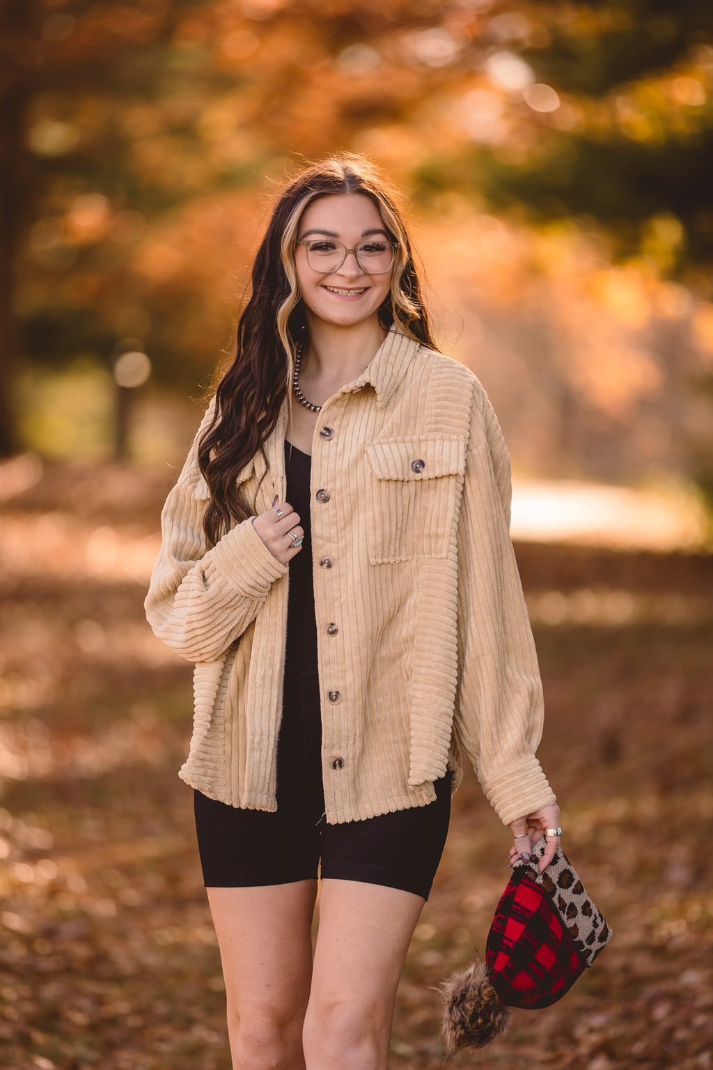 Cream Wide Corduroy Comfy Shacket